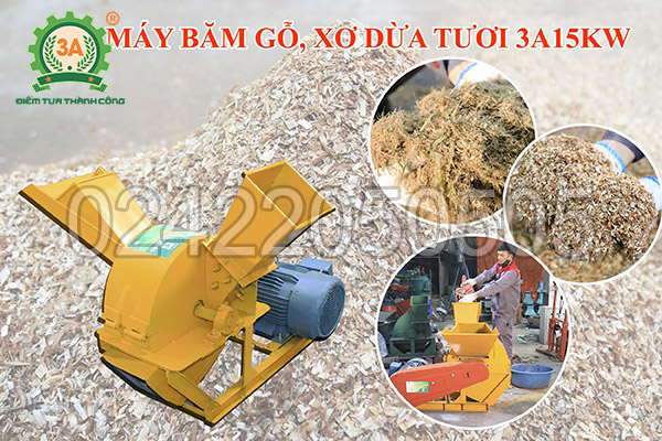 Máy băm gỗ, xơ dừa 3a15kW